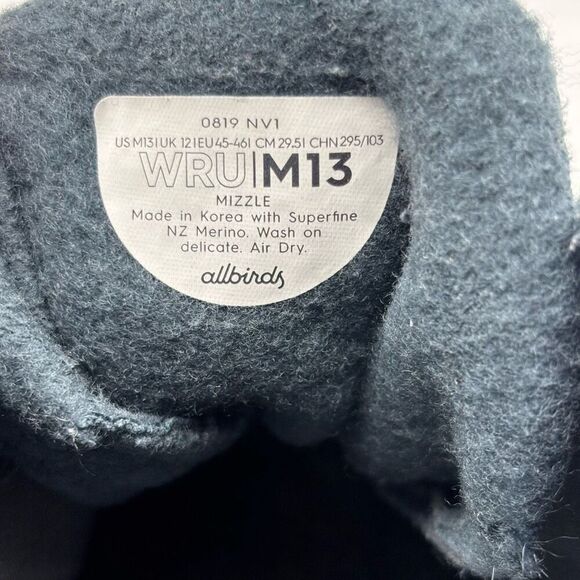 ALLBIRDS Hightop Wool Runner Up Mizzle Sneakers Blue Men's Size 13 - Picture 2 of 9